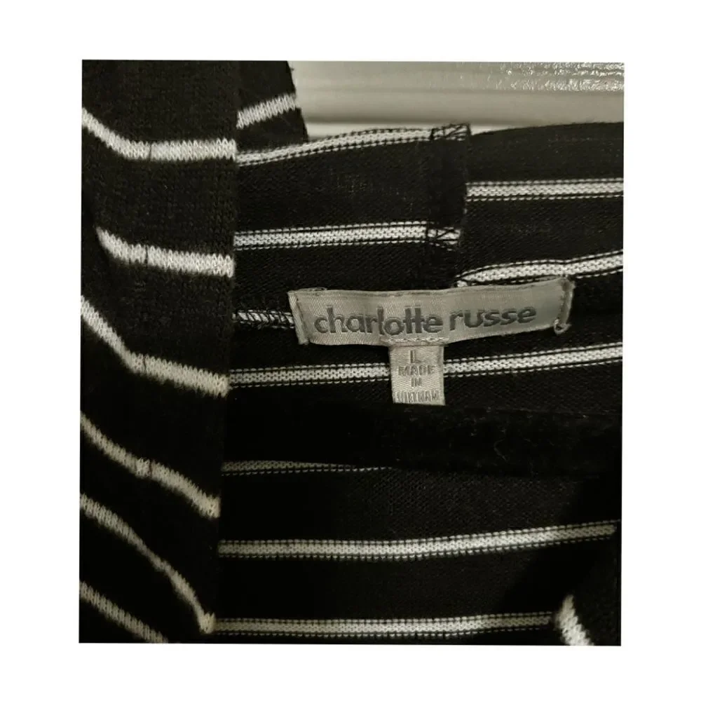 Women's Pullover Hoodie with Stripes by Charlotte Russe GUC Size L Fits Like M